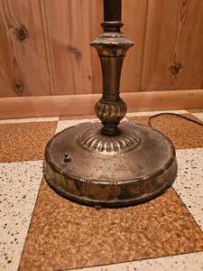 lot 178 image: Vintage Floor Lamp with Milk Glass Shade