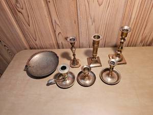 lot 138 image: Brass Candlestick Group