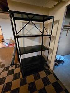lot 140 image: Black Utility Shelving