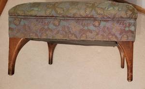 lot 7 image: MCM Walnut Footed Ottoman Footstool