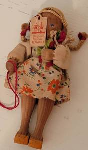lot 97 image: Original Poupee Renault Carved Wooden Doll