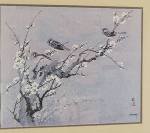 lot 54 image: Peaceful  Fine Art Print  - Chin Weng - Birds and Blossoms