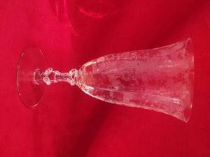 lot 33A image: Sparkling Vintage Baroque Floral Etched Goblet Set (11)