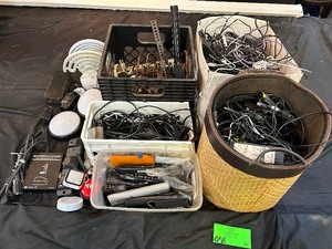 Large assortment of power cables, power supplies,