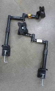 lot 19 image: 2 extending arm adjustable monitor mounts