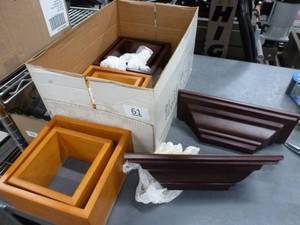 lot 61 image: Group of wall shelvesboxes