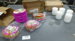 lot 104 image: 36 chinese lanterns, 24 votive cups and 5 candles