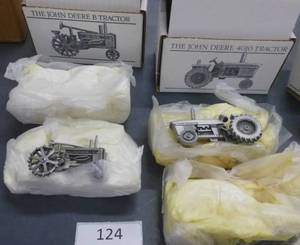 lot 124 image: John Deere Pewter collector series tractors 730 and 60