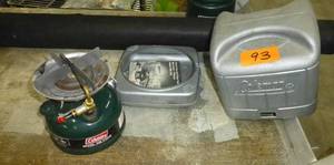 lot 144 image: Coleman stove and Coleman light
