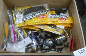 lot 146 image: Fishing reels, lures, worms