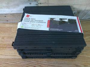 lot 22 image: Easy Tile Cosmo Deck Tiles 12 x 12, Slate (Pack of 10)