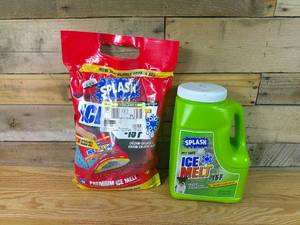 lot 42 image: 10 lbs. Bag and 8 lbs. Jug of Splash Ice Melt