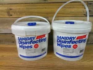 lot 52 image: Lot of 2 ROSMAR Disinfecting Wipes Bucket, 300 ct