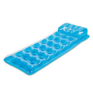 lot 167 image: Pocket Lounge - Sun Squad Inflatable Pool Float with 18 Pockets, Coil-Beam, Air Pillow, 220lb Capacity