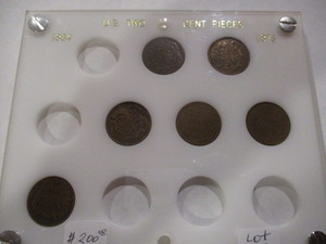 US 1864 - 1873 Two Cent Pieces Type Set- includes 1864, Fine  1865, VG 1867, 1868, 1869, 1870.