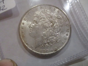 Fine 1890 Silver Morgan Dollar