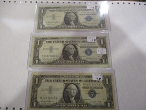 1957, 1957A & 1957B $1 Silver Certificates