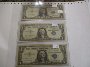 1957, 1957A & 1957B $1 Silver Certificates