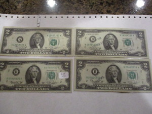 4- 1976 $2 Federal Reserve Notes