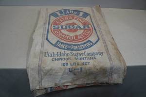 lot 35 image: Vintage 100lb Utah-Idaho Sugar Sacks