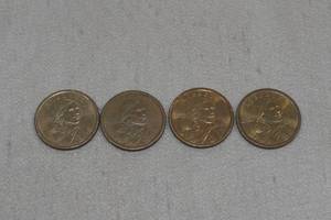 lot 57 image: 4 US Sacagawea Dollar Coins