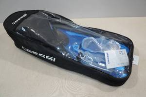 lot 140 image: Cressi Adult Palau Fin Snorkel Set -Fin Size LXL, Blue