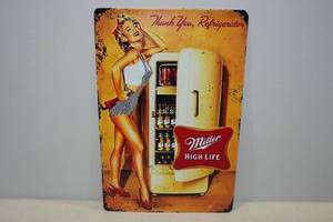 lot 191 image: Miller High Life Metal Sign