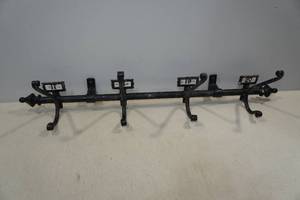 lot 213 image: Vintage Numbered Firemans Steel Coat & Helmet Rack