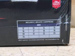lot 23 image: CRAFTSMAN V-SERIES Socket Set Deep MM 12 Inch Drive 13 Piece Model # CMMT17595V 05092418