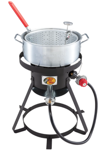 lot 43 image: Bass Pro Shops  Fish Fry Kit 10.5 Quart  Aluminum Pot  58.000 BTUs (Not Tested)