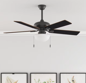 lot 47 image: Harbor Breeze Caratuk River 52-in Bronze Indoor Ceiling Fan with Light (5-Blade) Model # 40046