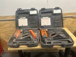 lot 91 image: RAMSET Lot of 2- TRAKFAST Automatic Drywall Guns with 1 Battery, 1 Charger and Cases