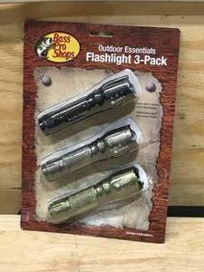 lot 75 image: Bass Pro Shops Outdoor Essentials Flashlight 3-Pack