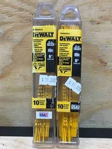 lot 102 image: Lot of 2 - DeWalt 10 pack of Reciprocating Saw Blades Model # DW4802B10