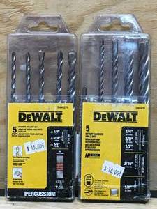 lot 103 image: Lot of 2 - DeWalt 5 Rotary Hammer Drill Bits Model # DW5470 And Model # DWA5270