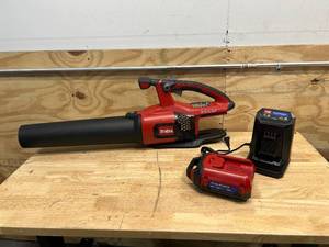 lot 135 image: TORO 60V MAX 120 mph Brushless Leaf Blower with 2.0Ah Battery and Charger Model 51820