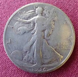 lot 9 image: 1934-S Walking Liberty Half Dollar
