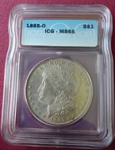 lot 18 image: 1885-O Morgan Dollar - ICG MS65