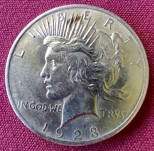 lot 27 image: Nice 1923 Peace Dollar