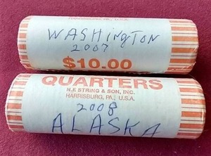 lot 35 image: (2) Uncirculated $10 State Quarter Rolls
