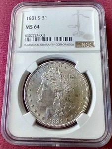 lot 49 image: 1881-S Morgan Dollar - NGC MS64