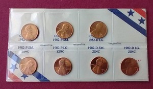 lot 67 image: 1982 Uncirculated Penny Variety Set