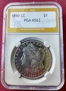 lot 88 image: 1890-CC Morgan Dollar - PGA MS62