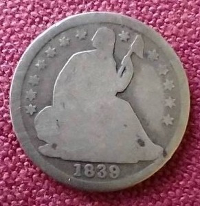 lot 93 image: 1839 Seated Liberty Half Dime