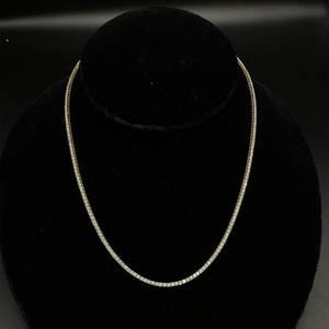 NEW 4.00 Carat Diamond Classic Tennis Chain Necklace in 14k Yellow Gold Retail $4,599