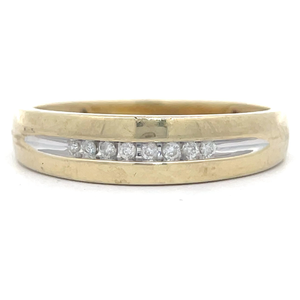 Mens Diamond Channel Comfort Wedding Band in Yellow Gold $1,195 Retail