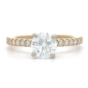 1.25 Carat Natural Diamond Solitaire & Pave Engagement Ring in 14k Yellow Gold $3,225 Retail VIDEO