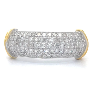 1.00 Carat Diamond Pave Hugs X Dome Ring in Yellow & White Two-Tone $1,299 Retail VIDEO