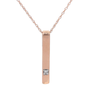 NEW Natural Diamond Accent Solitaire Drop Necklace in Rose Gold $750 Retail