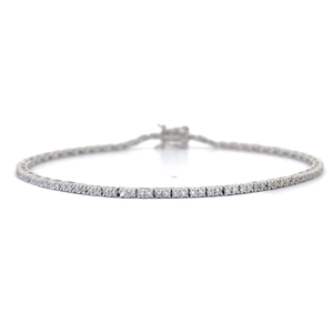 NEW 1.25 Carat Diamond 2-Stone Bar Link Tennis Bracelet $1,799 Retail